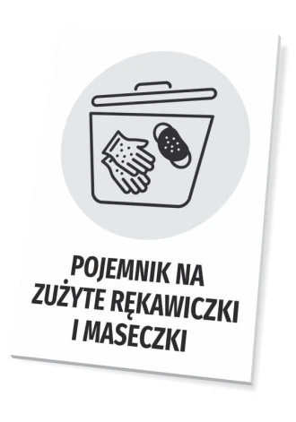 Information Sign Container For Used Gloves And Masks