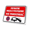 Sign: Private parking space. No parking