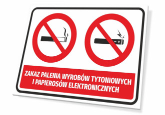 Information sign Smoking and electronic cigarettes are forbidden
