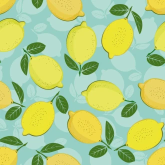 Lemons Wallpaper On A Blue Background 0268