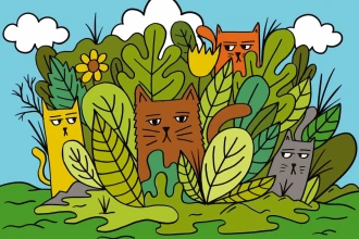 The Cats In The Garden Kids Wallpaper 0108