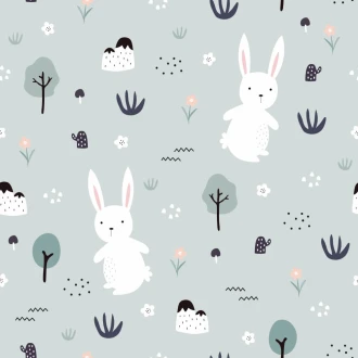 Rabbits In The Forest Kids Wallpaper 0153