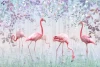 Kids\' Wallpaper Pink Flamingos on Leaves and Grass 0538 DW