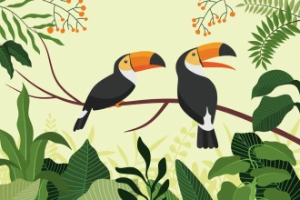 Toucan On A Branch Kids Wallpaper 0194