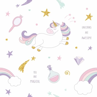 Wallpaper For A Girl Unicorns, Rainbows 0441