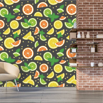 Dining room wallpaper Lemons, Limes, Oranges 0267