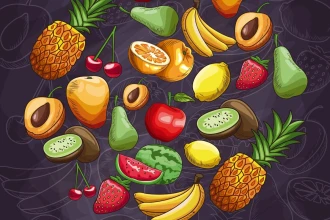 Wallpaper For The Kitchen, Dining Room Fruit 0381