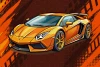 Wallpaper for Boy’s Room: Orange Sports Car 0545
