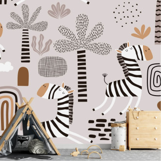 Zebra'S Children'S Room Wallpaper, Savannah 0420