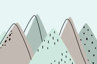 Wallpaper For A Child\'S Room Mountains, Scandinavian Style Illustration 0397