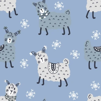 Llama Children\'S Room Wallpaper, Snowflakes 0451