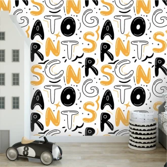 Letters 0204 Wallpaper For A Child\'S Room