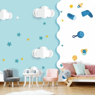 Wallpaper For A Child\'S Room Clouds, Toys 088