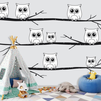 Owls 054 Kids Room Wallpaper