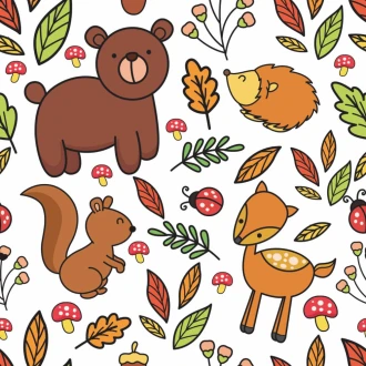 Wallpaper For A Child\'S Room Forest Animals 159