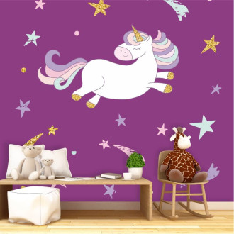Girl's room wallpaper Sleeping unicorn 0440