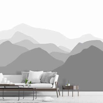Living room wallpaper mountains 031
