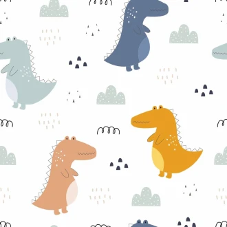 Children\'S Wallpaper Colorful Dinosaurs 0180