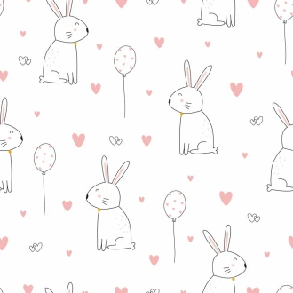 Hares, Hearts Kids Wallpaper 0154