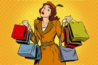 Woman With Shopping Wallpaper 0308