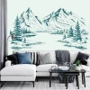 Wallpaper On The Wall Mountain Lake, Forest, Illustration 0418