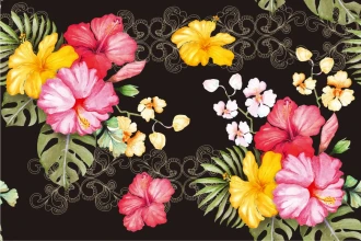 Hibiscus, Colorful Flowers Wallpaper 0344