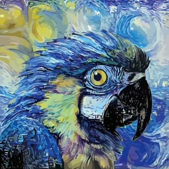 Parrot Wallpaper 0466 In The Style Of Vincent Van Gogh