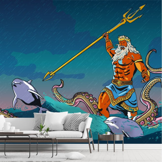 Poseidon fighting the octopus wallpaper 0387