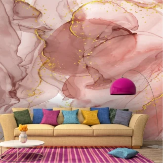 Pink And Gold Abstract Pattern Wallpaper 0458