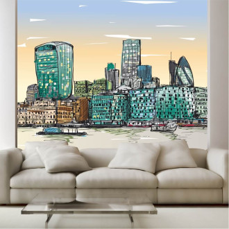 Wallpaper for the wall Thames, panorama of London 0371