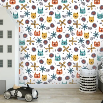 Scandinavian Pattern Wallpaper - Cats 0175