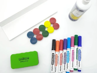 Mega Whiteboard Set - eraser, 8 markers, shelf, cleaner, 10 magnets.