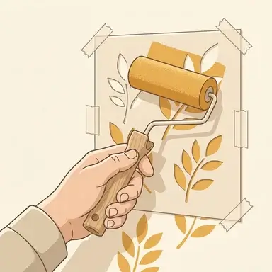 Painting the design through the stencil